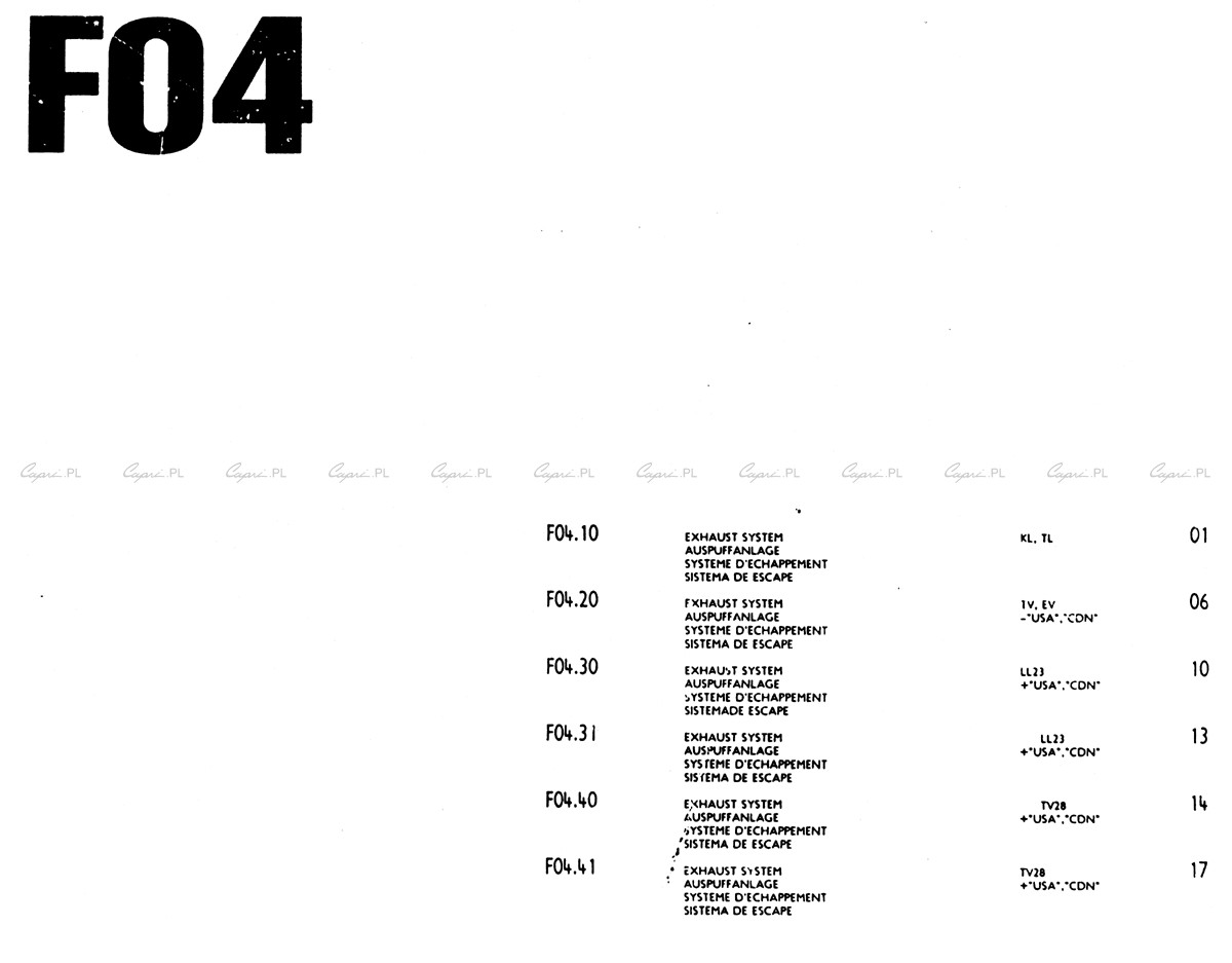 capri.pl Katalog części Ford Capri II nagłówki sekcji