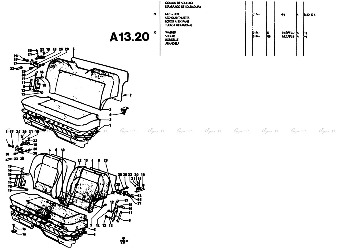 capri.pl Katalog części Ford Capri II A13.20 tylna