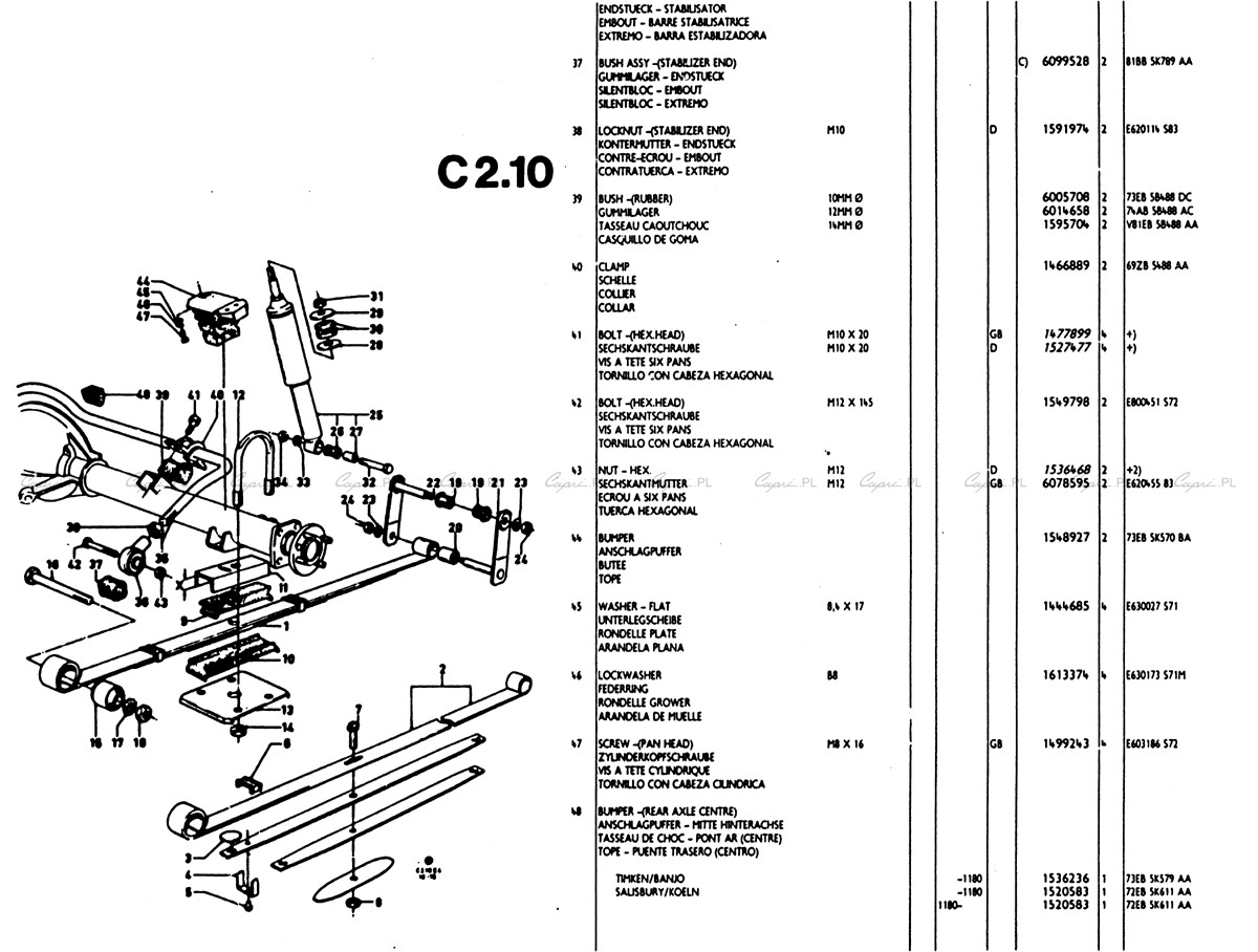 capri.pl Katalog części Ford Capri II C02.10 resory