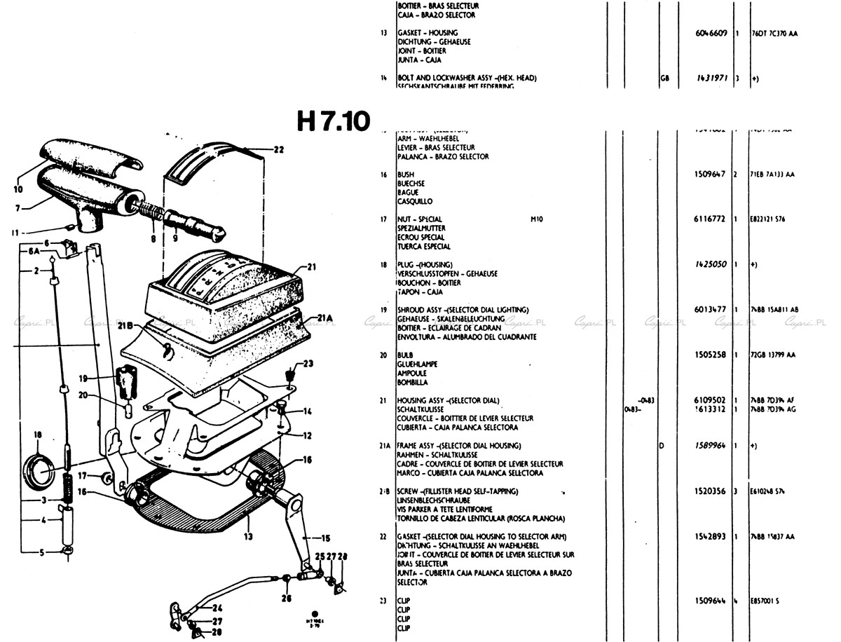 capri.pl Katalog części Ford Capri II H07.10
